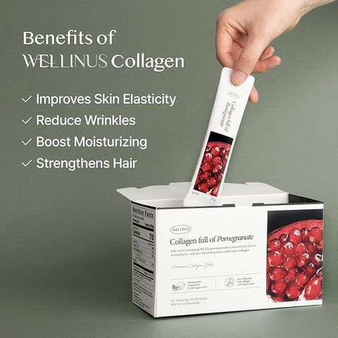 Korean Collagen Jelly Sticks (Pomegranate) - 10 Sticks
